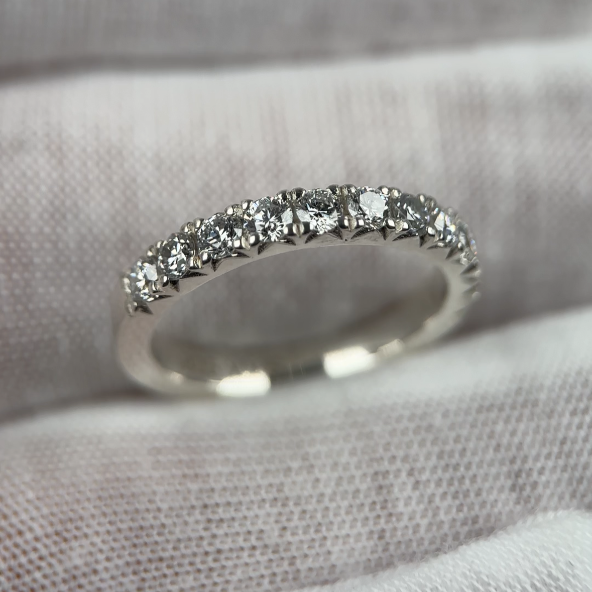 French Pavé Half Eternity Band Ring