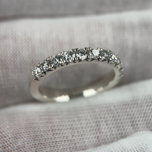 French Pavé Half Eternity Band Ring