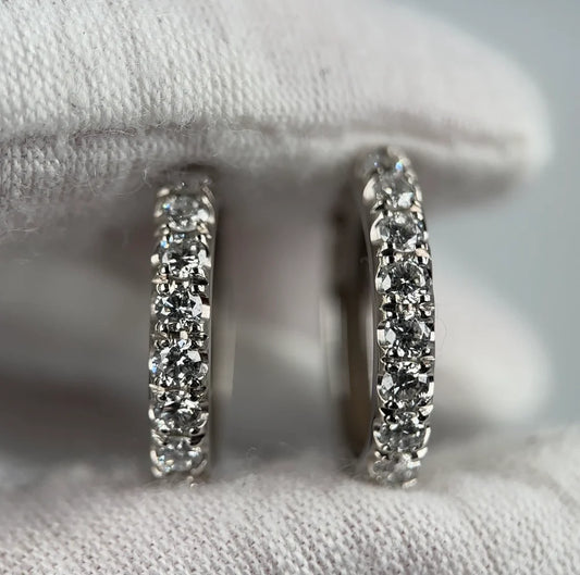 Half Eternity Hoop Earrings